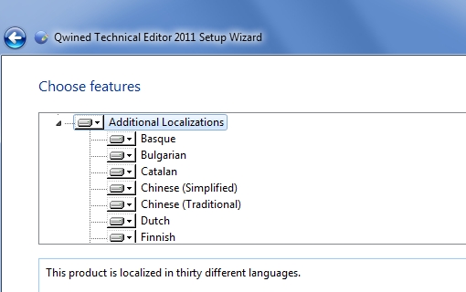 Qwined is localized in thirty different languages